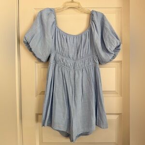 HYFVE Light Blue Puff-Sleeve Romper